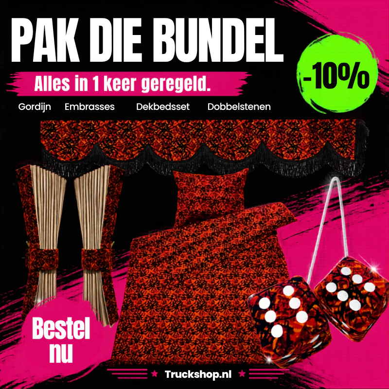 Complete Deense Pluche Truck Interieur Set - Rood