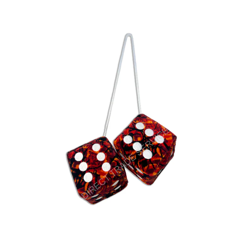 Danish Pluche Dobbelstenen 10x10 cm – Truck Interieur Accessoire - Image 2