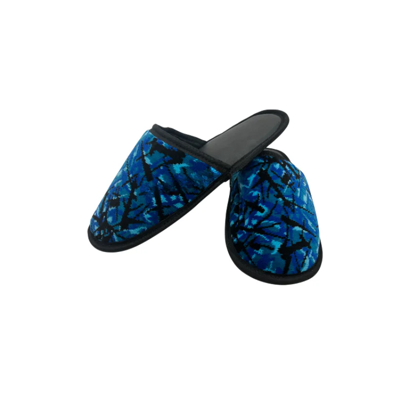 Deense Pluche Slippers Blauw β Trucker Pantoffels Verschillende Maten