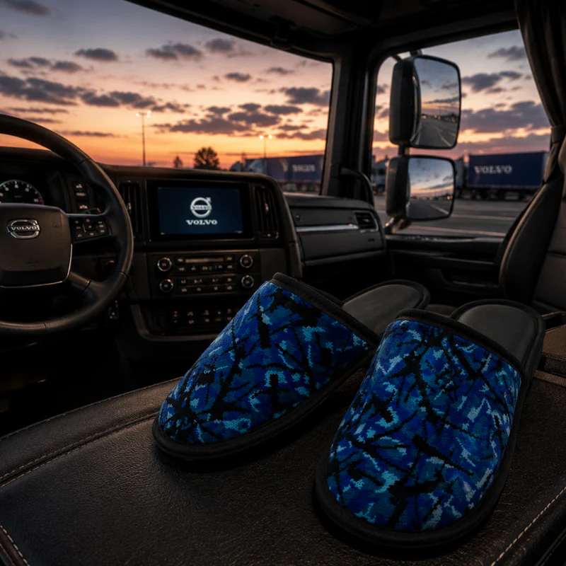 Deense Pluche Slippers Blauw β Trucker Pantoffels Verschillende Maten - Image 2