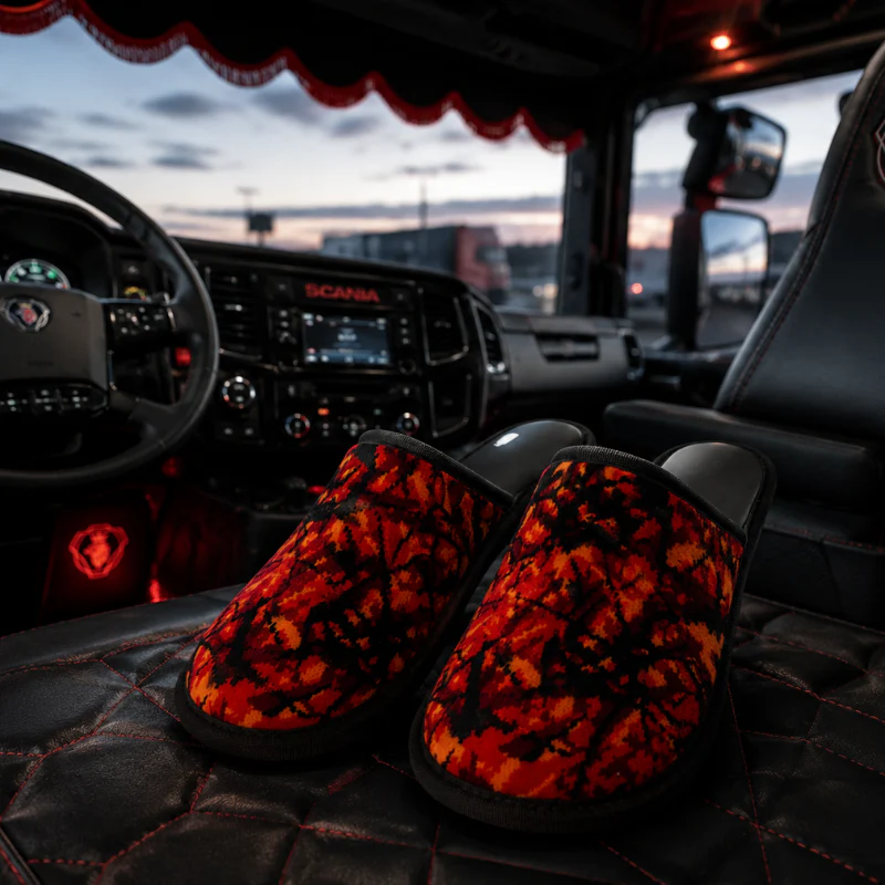 Deense Pluche Slippers Rood – Trucker Pantoffels Verschillende Maten - Image 2