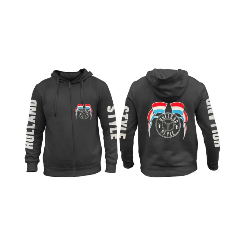 Hoodie-Vest met Geborduurd Logo Holland Style – Zwart | S t/m 3XL