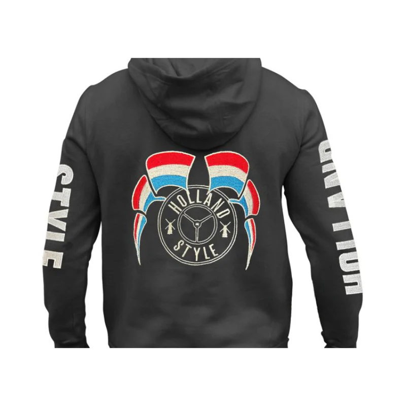 Hoodie-Vest met Geborduurd Logo Holland Style – Zwart | S t/m 3XL - Image 2