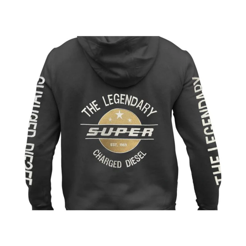 Hoodie-Vest met Geborduurd Logo Legendary Diesel – Zwart | S t/m 3XL - Image 2