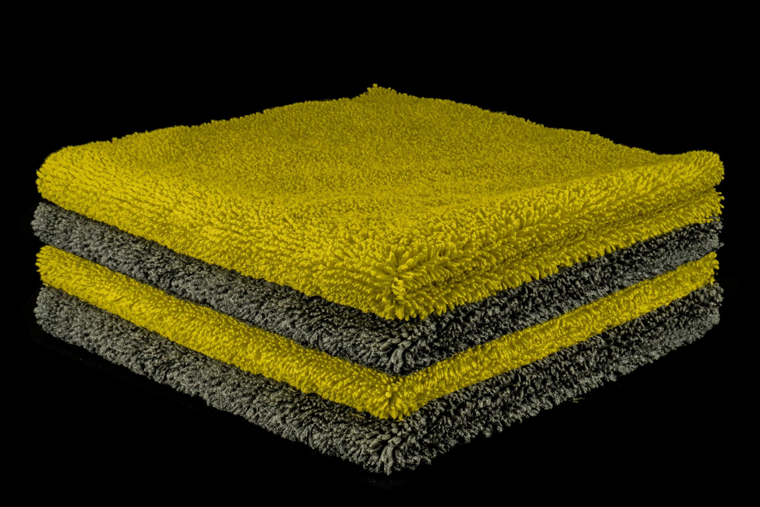 GL Elemental 380GSM Buffingtowel Grey & Yellow (4-Pack) - Image 3