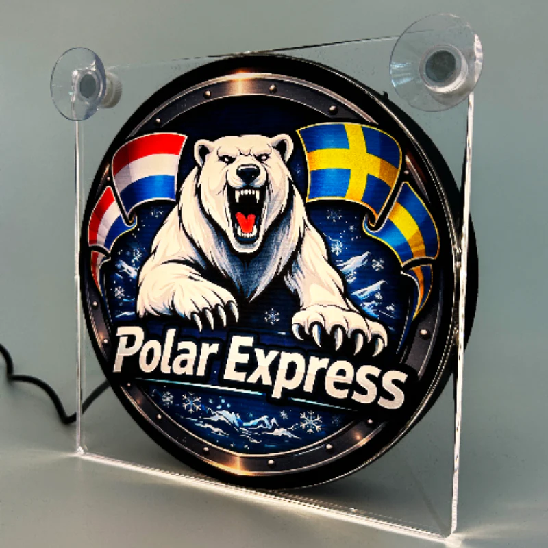 Lichtbakje de Luxe Polar Expresse Bear β 5V USB & USB-C Cabineverlichting 17x17 cm - Image 2