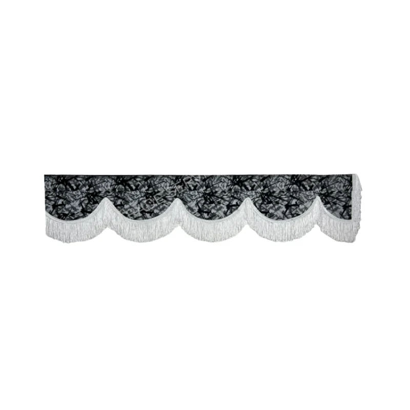Raamband Deense Pluche Grijs met Witte Franjes β 12 cm - Image 2