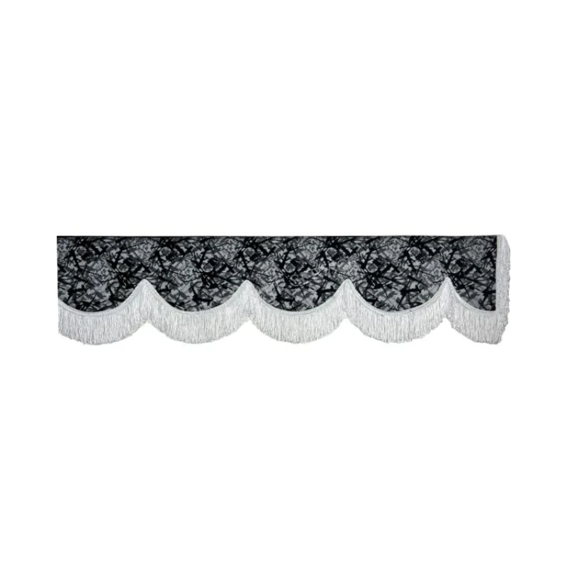 Raamband Deense Pluche Grijs met Witte Franjes – 18 cm